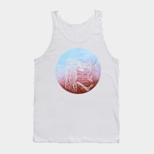 Wild Rose Nesting In Blue And Red Tank Top